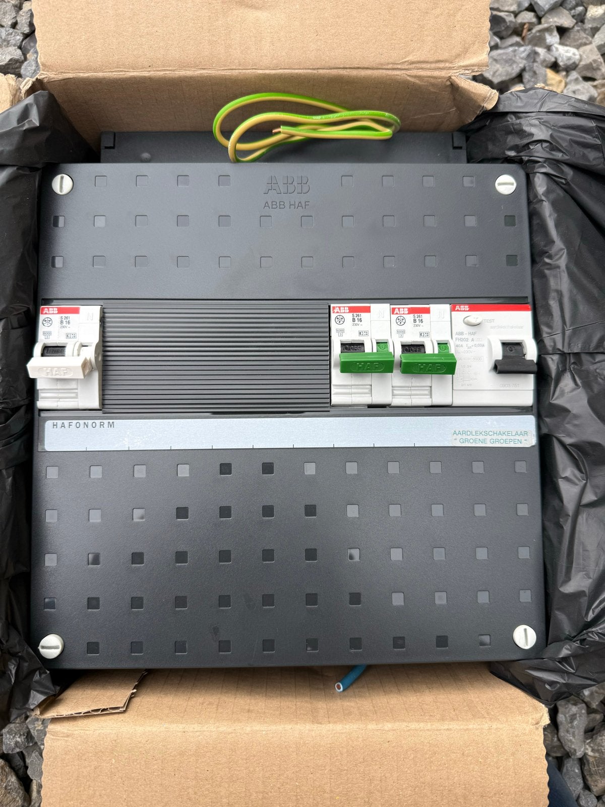 ABB HAF Groepenkast met Aardlekschakelaar en Automaten, Ophalen, Gebruikt, ABB, Groepenkast