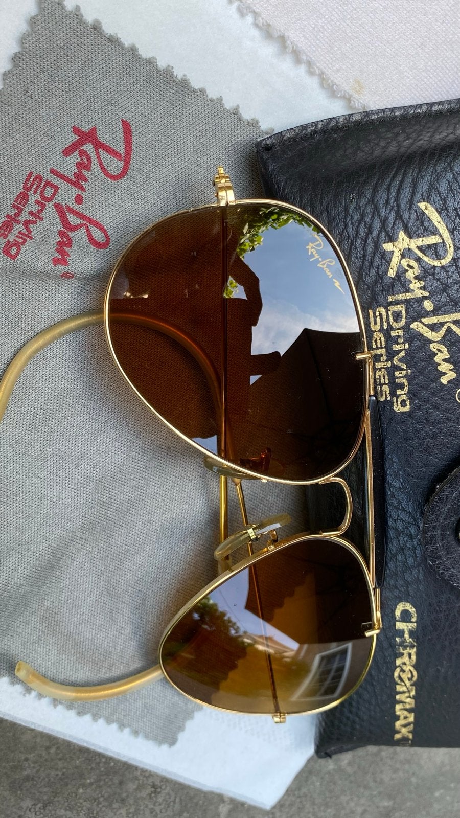 B&L USA Ray-Ban Driving Series Chromax Zonnebril Goud/Bruin, Gebruikt, Zonnebril, Bruin, Ophalen of Verzenden