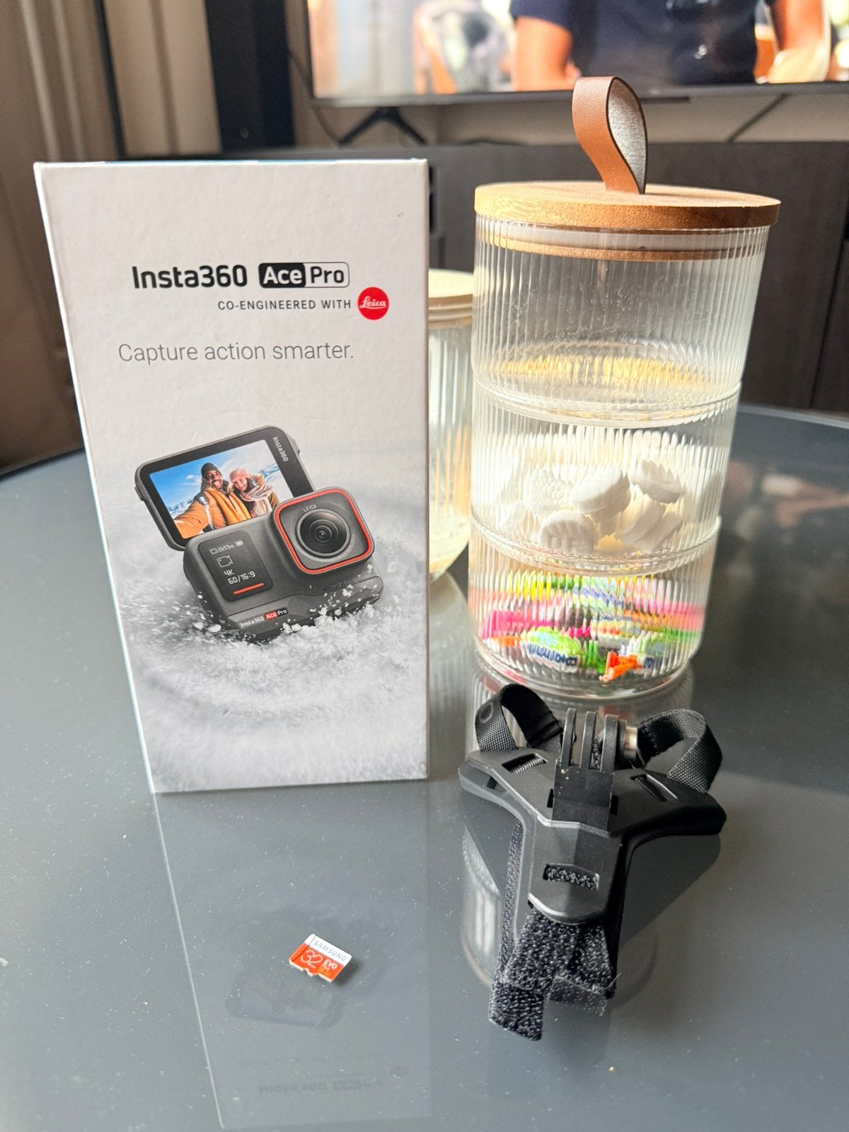 Insta360 Ace Pro + 32 GB SD + DJI Osmo mount, Ophalen of Verzenden, Zo goed als nieuw, Overige merken