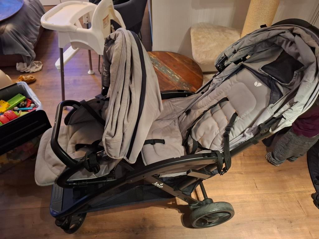 Joie Duowagen met voetenzak en regenhoes, Gebruikt, Duowagen, Ophalen of Verzenden, Kinderwagen