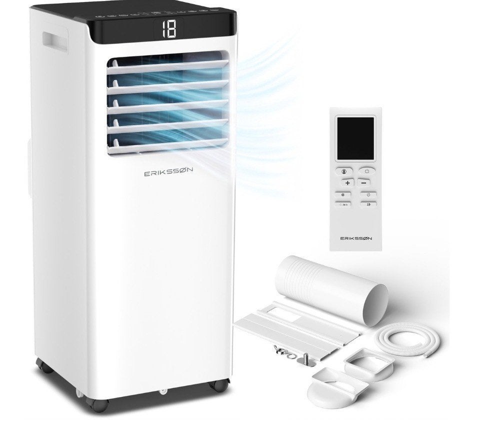 Mobiele airco Eriksson 10.000 BTU, Witgoed en Apparatuur, Airco's, Ophalen, 2 snelheden, Timer, Zo goed als nieuw