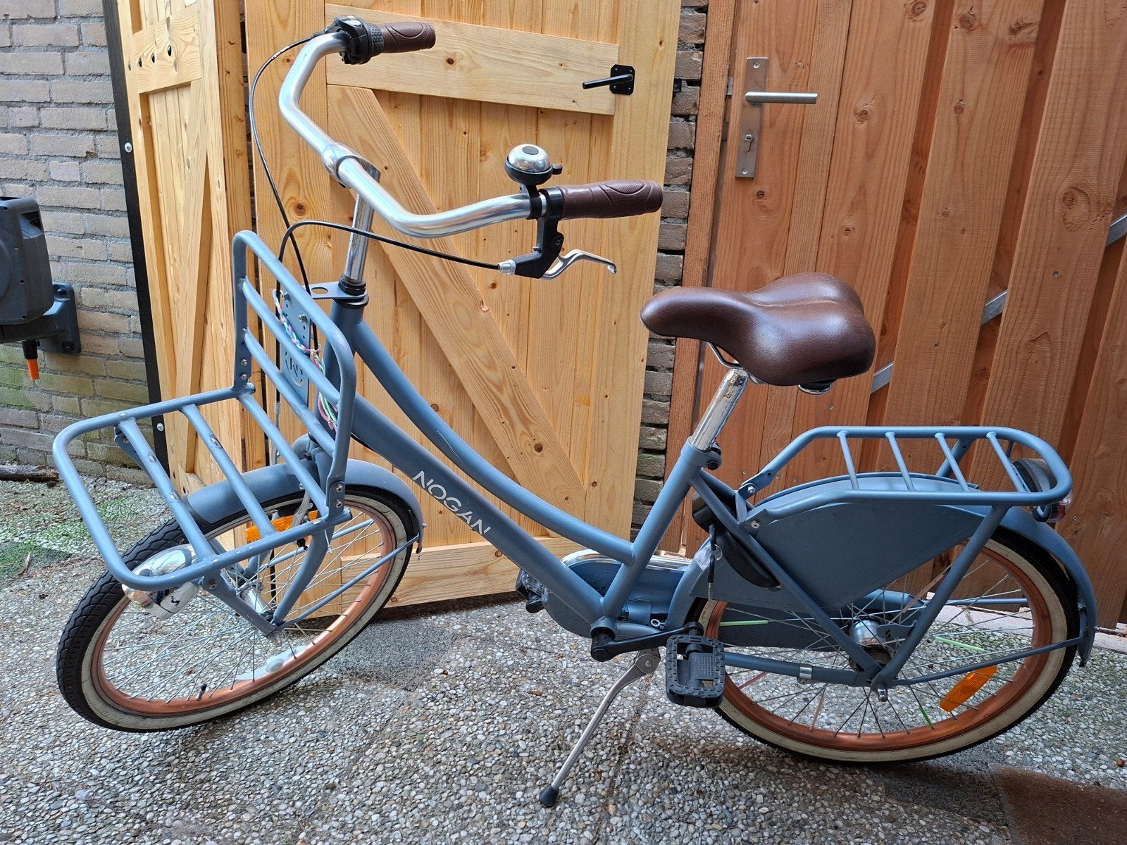 Nogan kinderfiets 21 inch voor meisjes (5-10 jaar), Ophalen, Gebruikt, Velgrem, Handrem