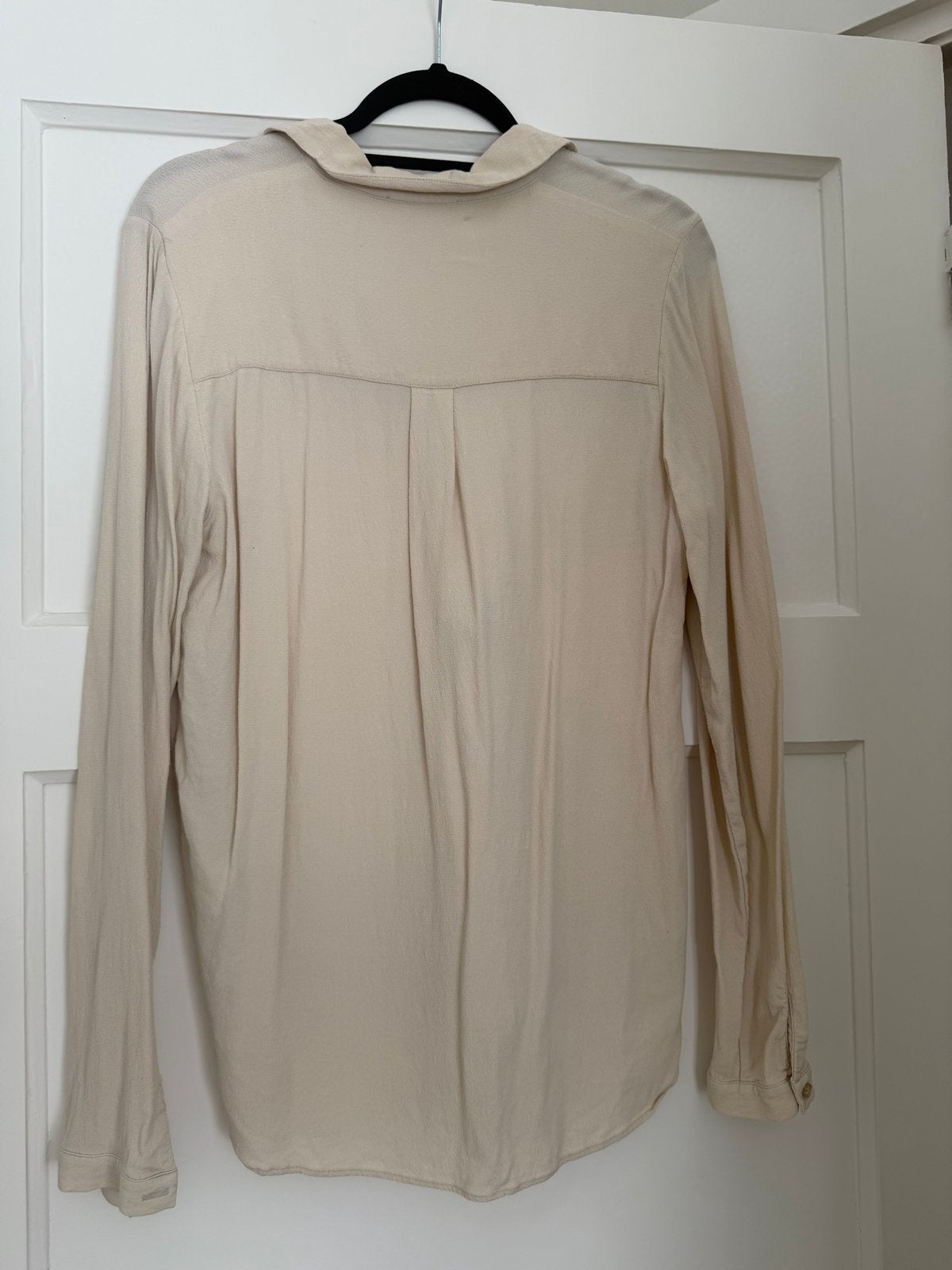 By-bar crêpe blouse crème 100% viscose, Ophalen of Verzenden, Zo goed als nieuw, Maat 42/44 (L), Beige