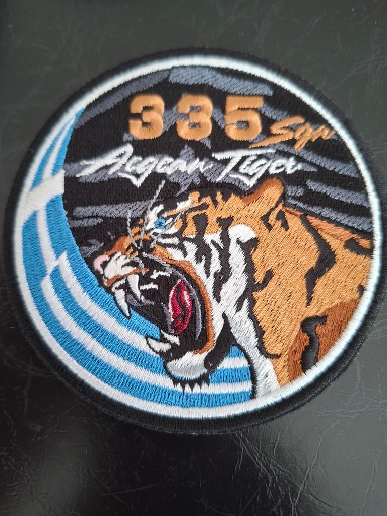 Patch F-16 Fighting Falcon HAF 335 "Aegean Tiger" Squadron, Verzamelen, Ophalen of Verzenden, Zo goed als nieuw, Patch, Badge of Embleem