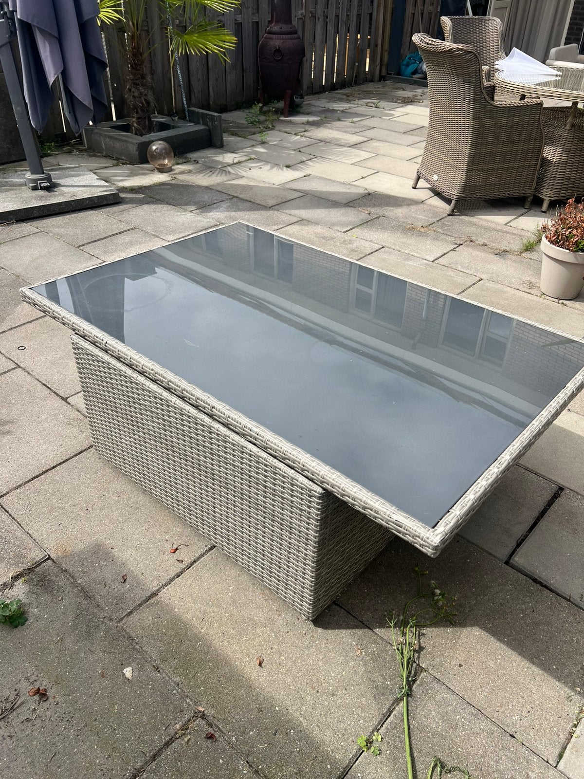 Hoog/Laag tuintafel, Tuin en Terras, Ophalen, Gebruikt