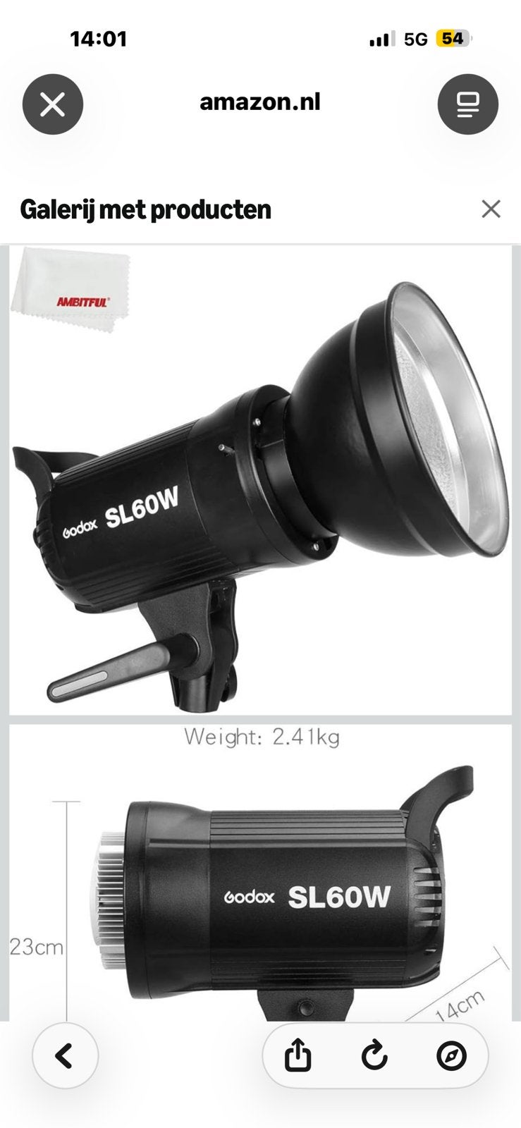 Godox SL-60W 5600K + afstandbediening Bowens -foto -video, Ophalen of Verzenden, Zo goed als nieuw, Lamp of Flitsset