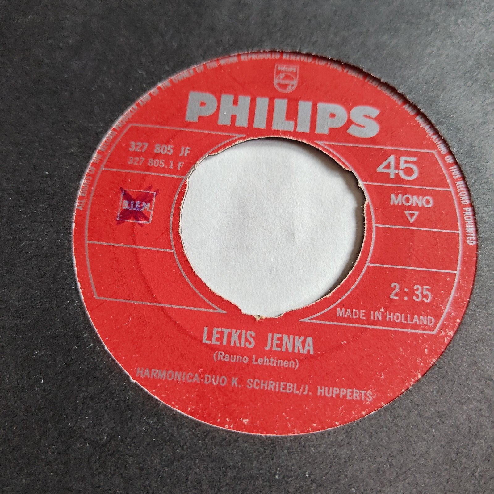 Letkis Jenka  Harmonica Duo K. Schriebl/J. Hupperts (Philip, Gebruikt, 7 inch, EP, Schlager
