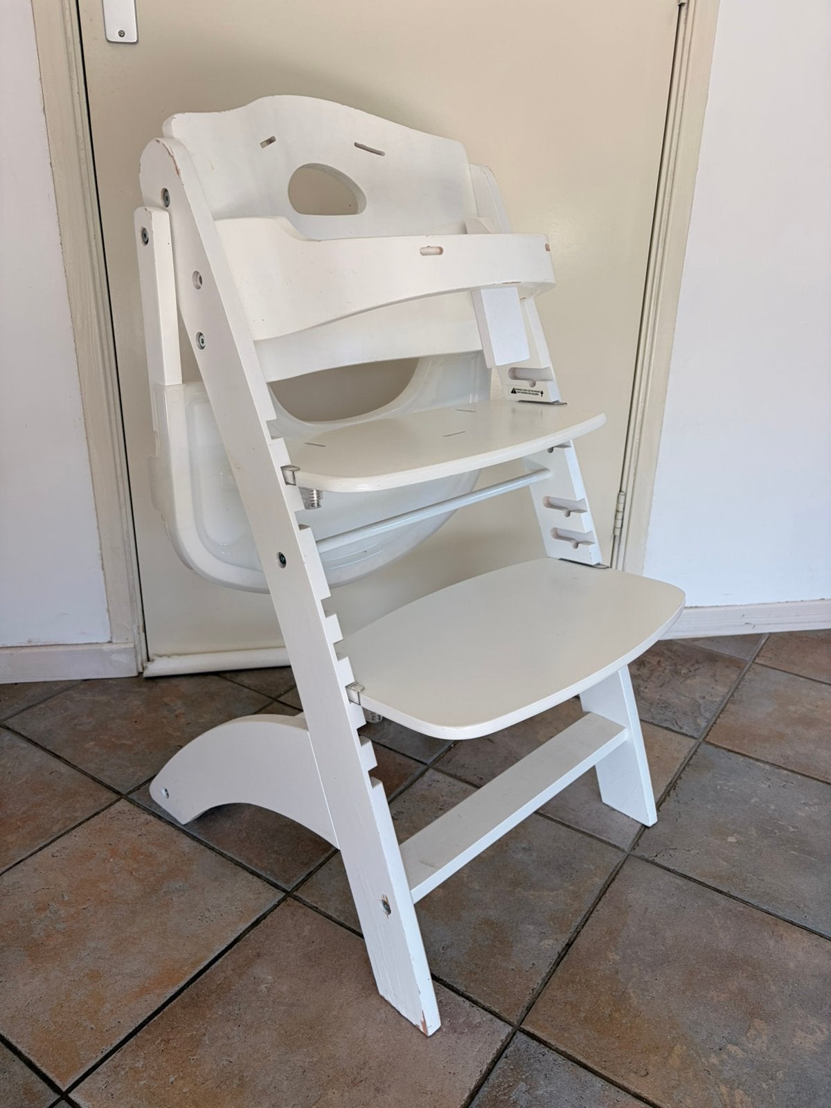 Childhome Lambda 3 meegroeistoel wit + eetblad & gordel, Ophalen, Gebruikt, Meegroeistoel
