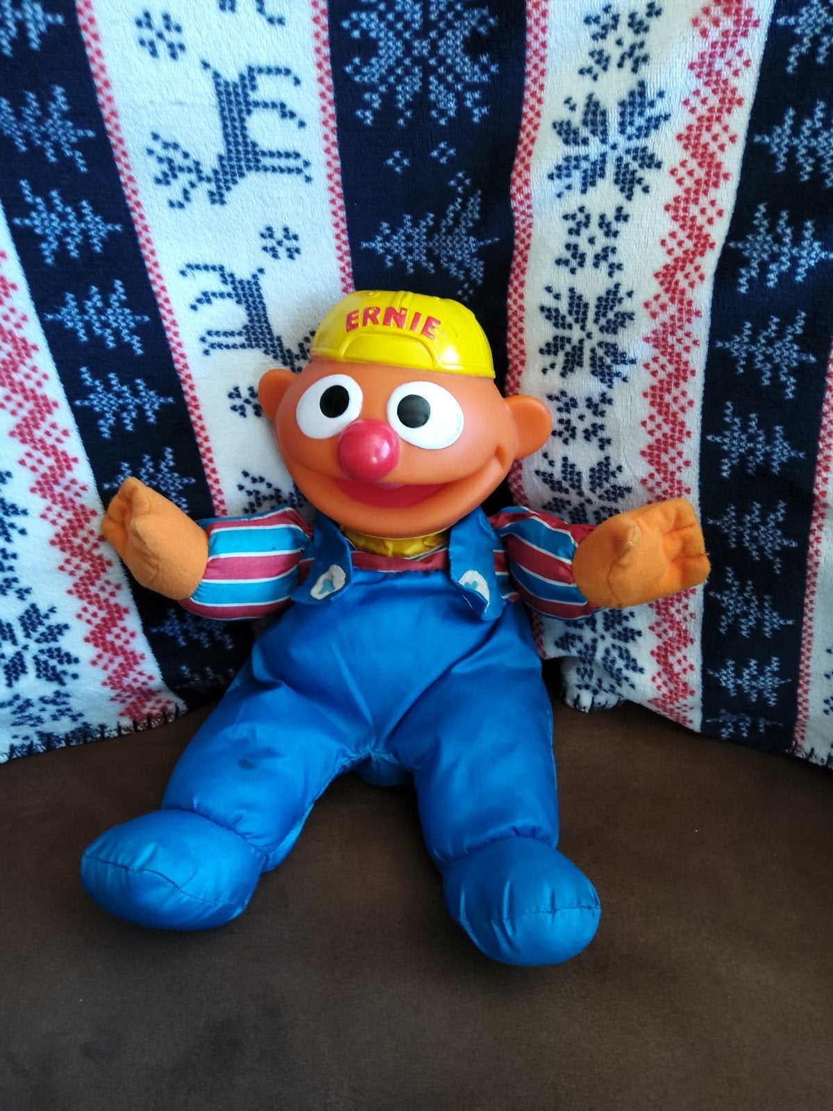 Vintage Sesamstraat Ernie knuffel - Zeldzaam en uniek!, Gebruikt, Overige merken, Overige karakters, Overige typen