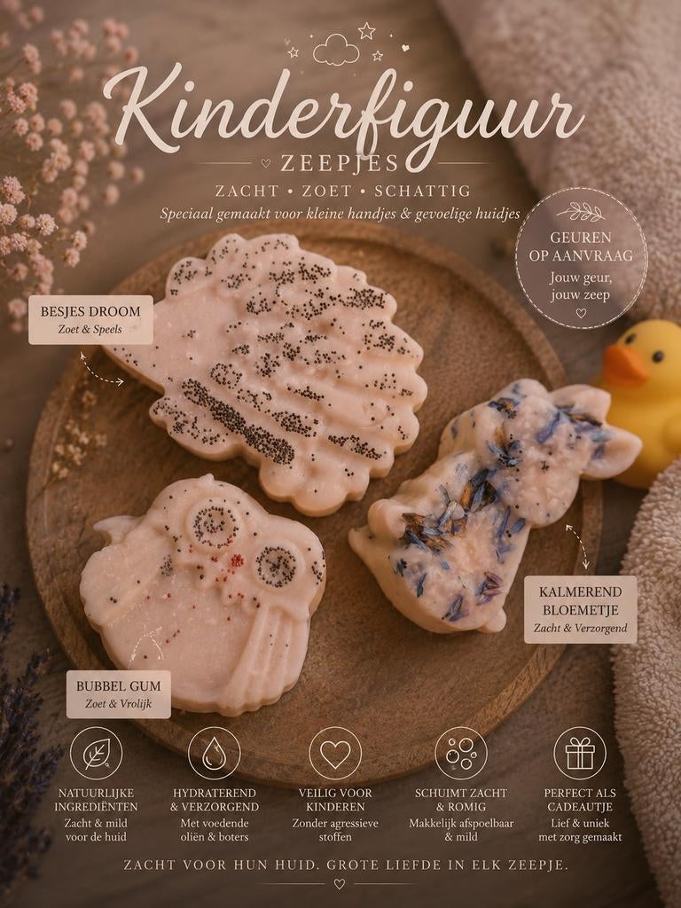 Kinderfiguur Zeepjes: Zacht, Zoet & Schattig, Ophalen of Verzenden