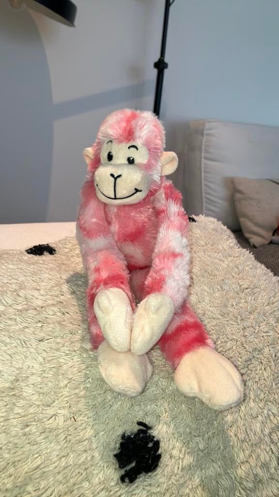 Pia aap roze, Nieuw, Ophalen of Verzenden, Wasbaar, Middelgroot (20 tot 80 cm)