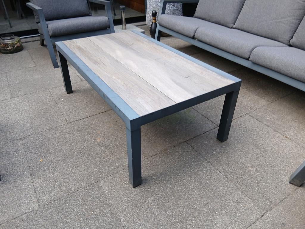 Mooie tuintafel, aluminium met keramiek tafelblad, Ophalen