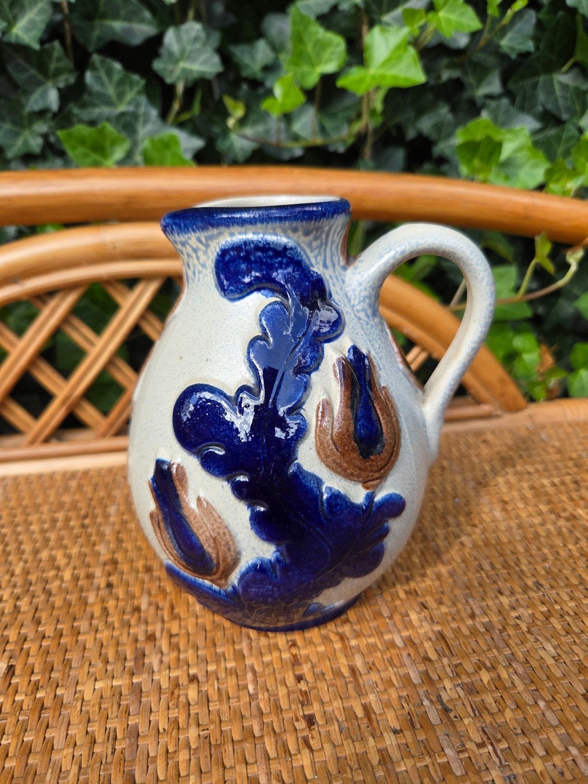 Vintage Westerwald Keramiek Kruik - Kobaltblauw Decor, Ophalen of Verzenden