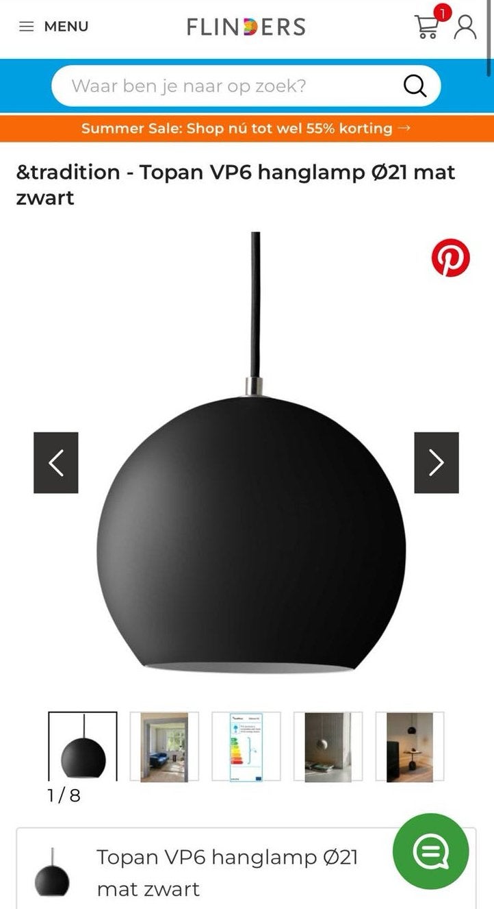 Tradition Topan VP6 hanglamp mat zwart 2 atuks, Huis en Inrichting, Lampen | Hanglampen, Ophalen