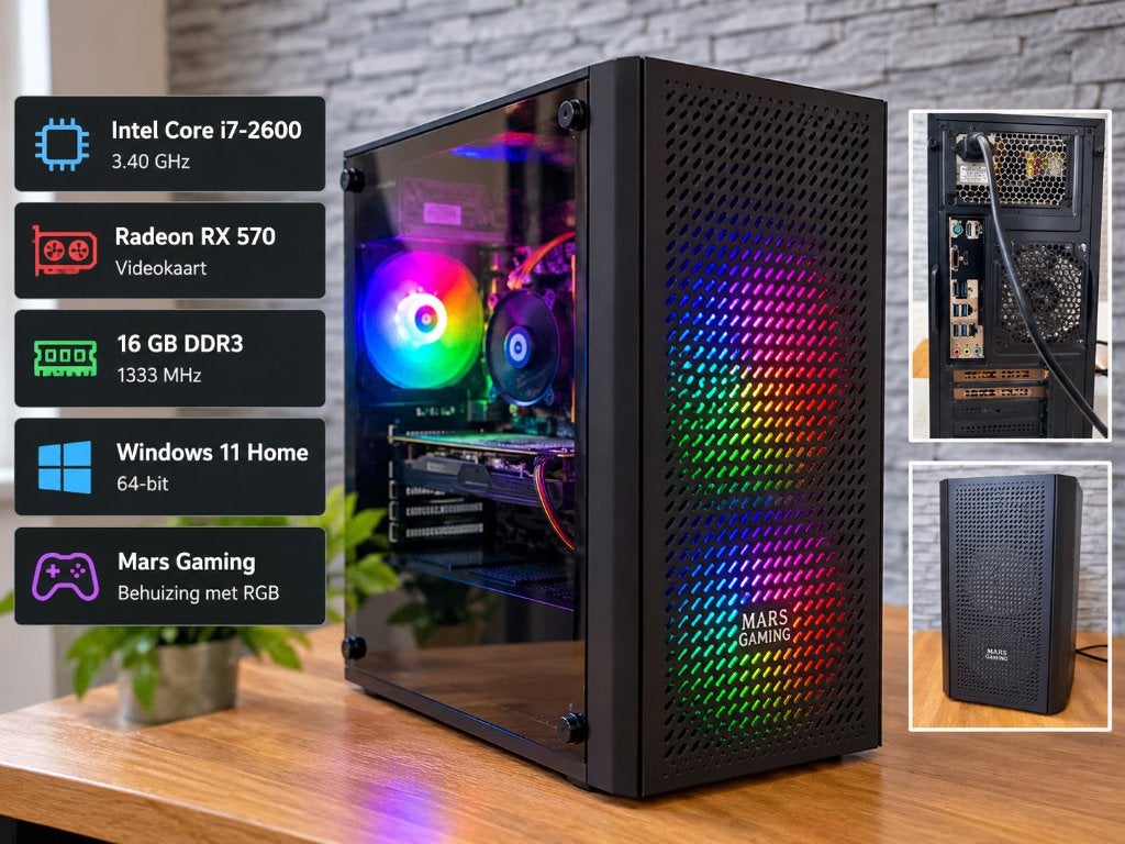 Gaming PC – Intel i7 – RX 570 – 16GB RAM – RGB verlichting (m2457821080 ...