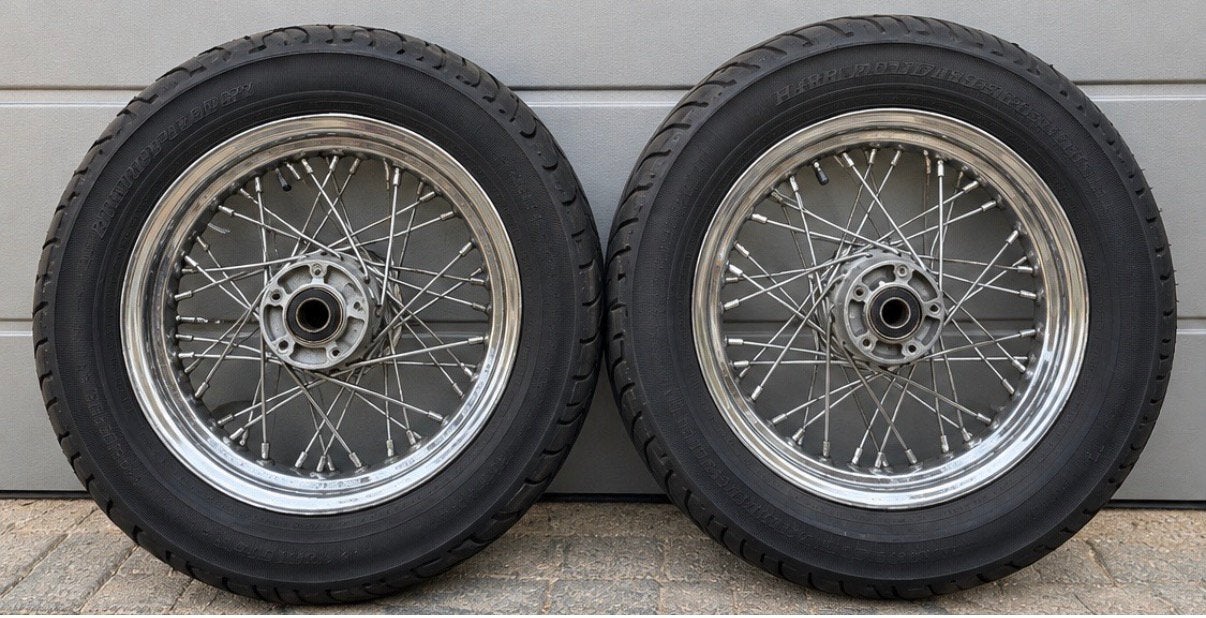 Originele Harley-Davidson Touring spaakwielen + banden, Ophalen of Verzenden, Gebruikt