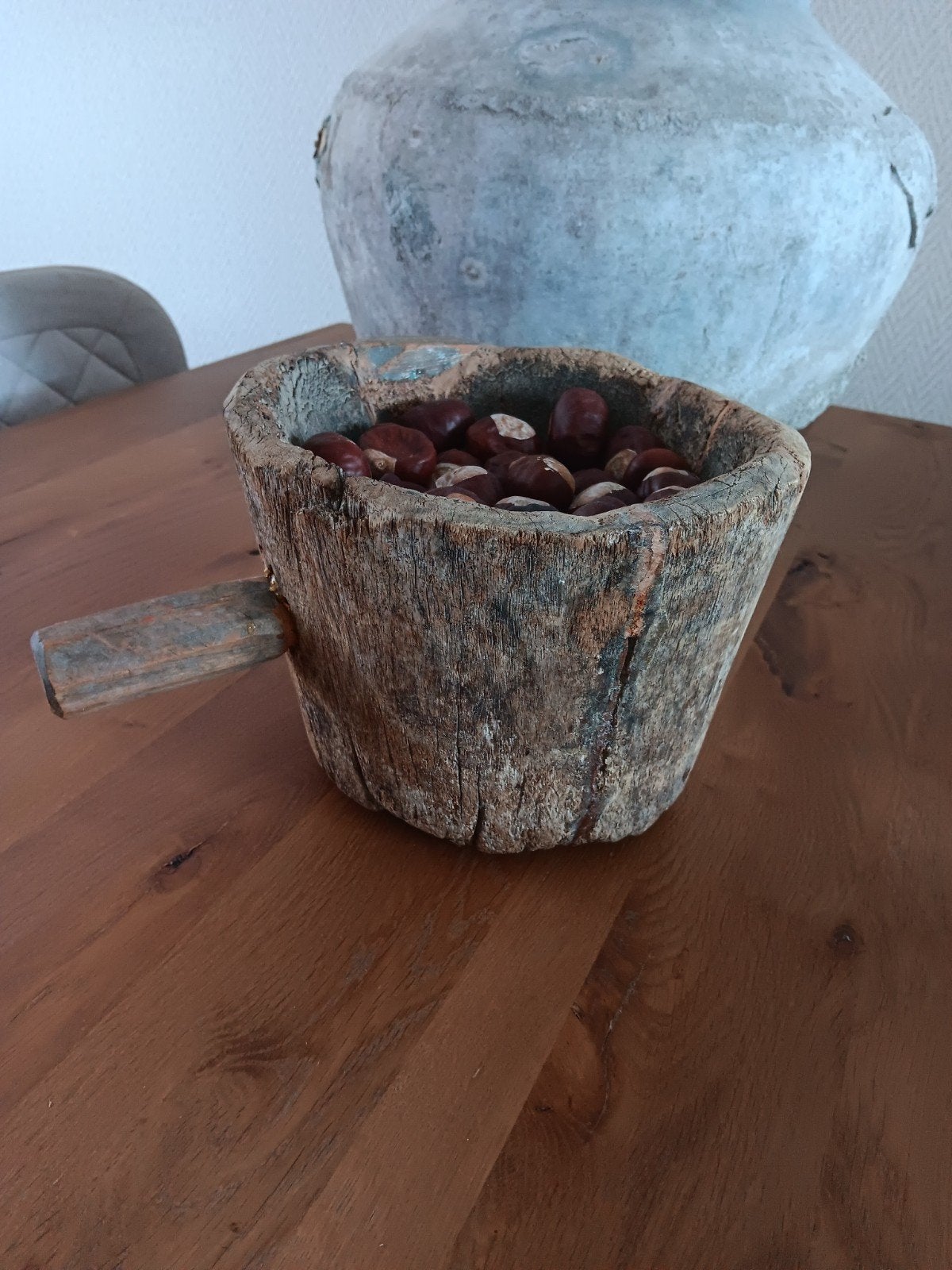 Houten zware vijzel, Antiek en Kunst, Ophalen
