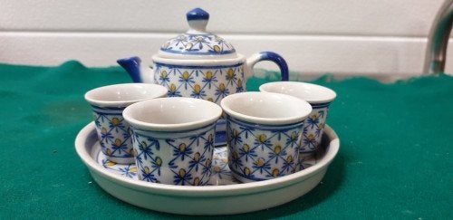 -	Miniservies chinees, met kopjes zonder oren, Huis en Inrichting, Woonaccessoires | Dienbladen, Ophalen of Verzenden, 'T Olde Gre-j
