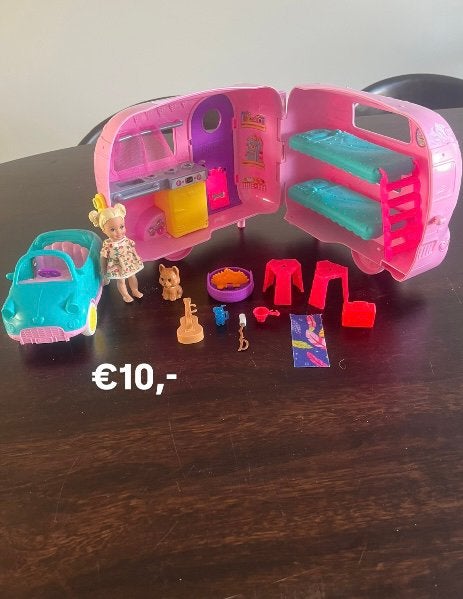 Barbie camper, Ophalen, Zo goed als nieuw, Barbie