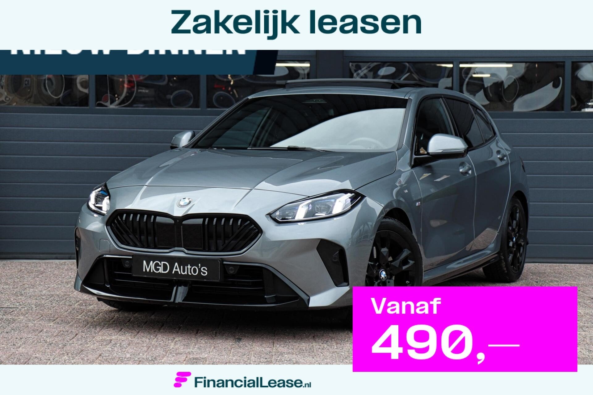 BMW 1-serie 120 M-Sport M-Pakket |LED|PANO|H&K|HUD|KEYLESS|3, Stof, Gebruikt, 156 pk, Met garantie (alle)