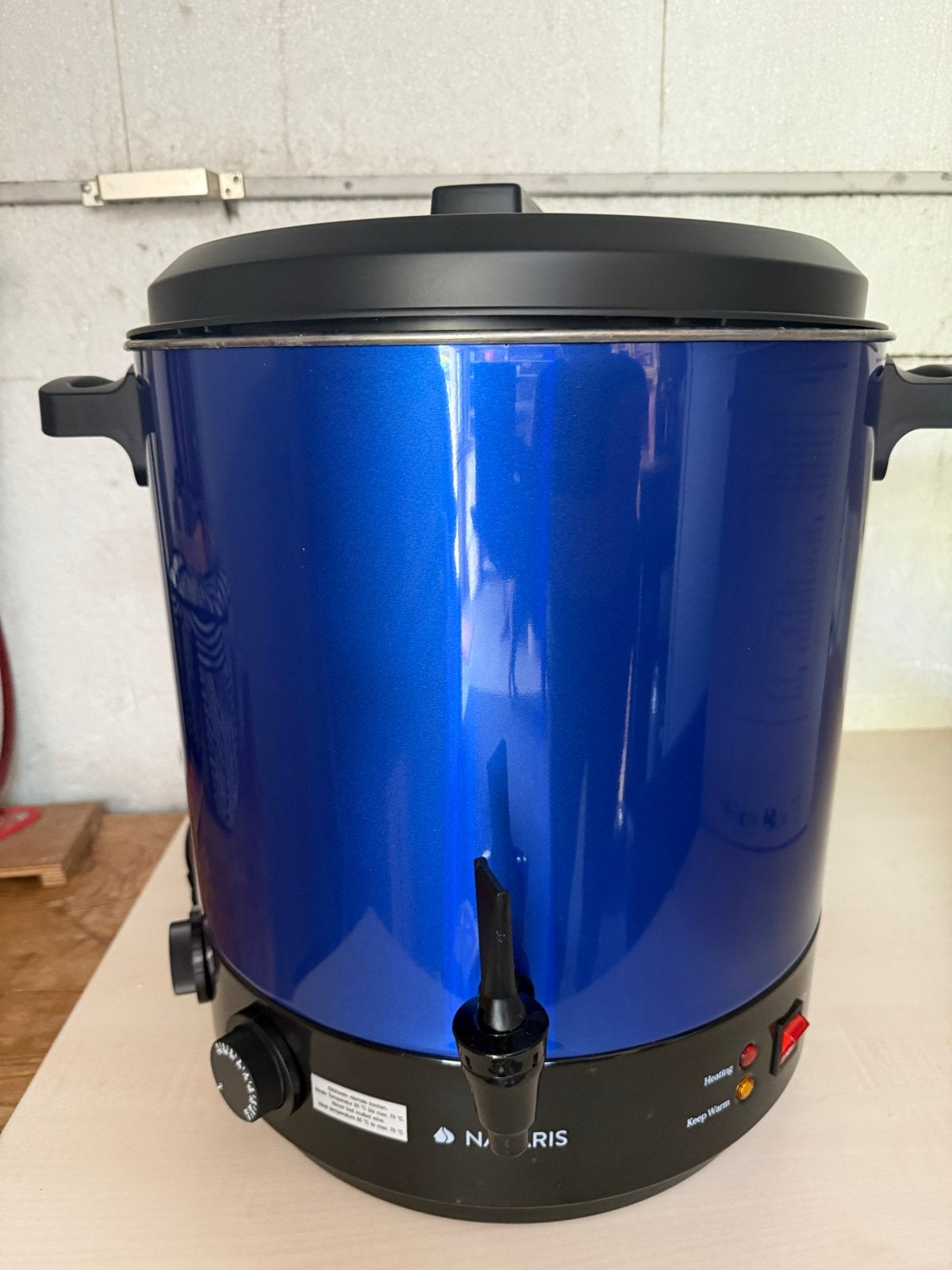 Navaris Inmaakautomaat / weckketel Glühweinkoker 27L Blauw, Witgoed en Apparatuur, Ophalen, Zo goed als nieuw