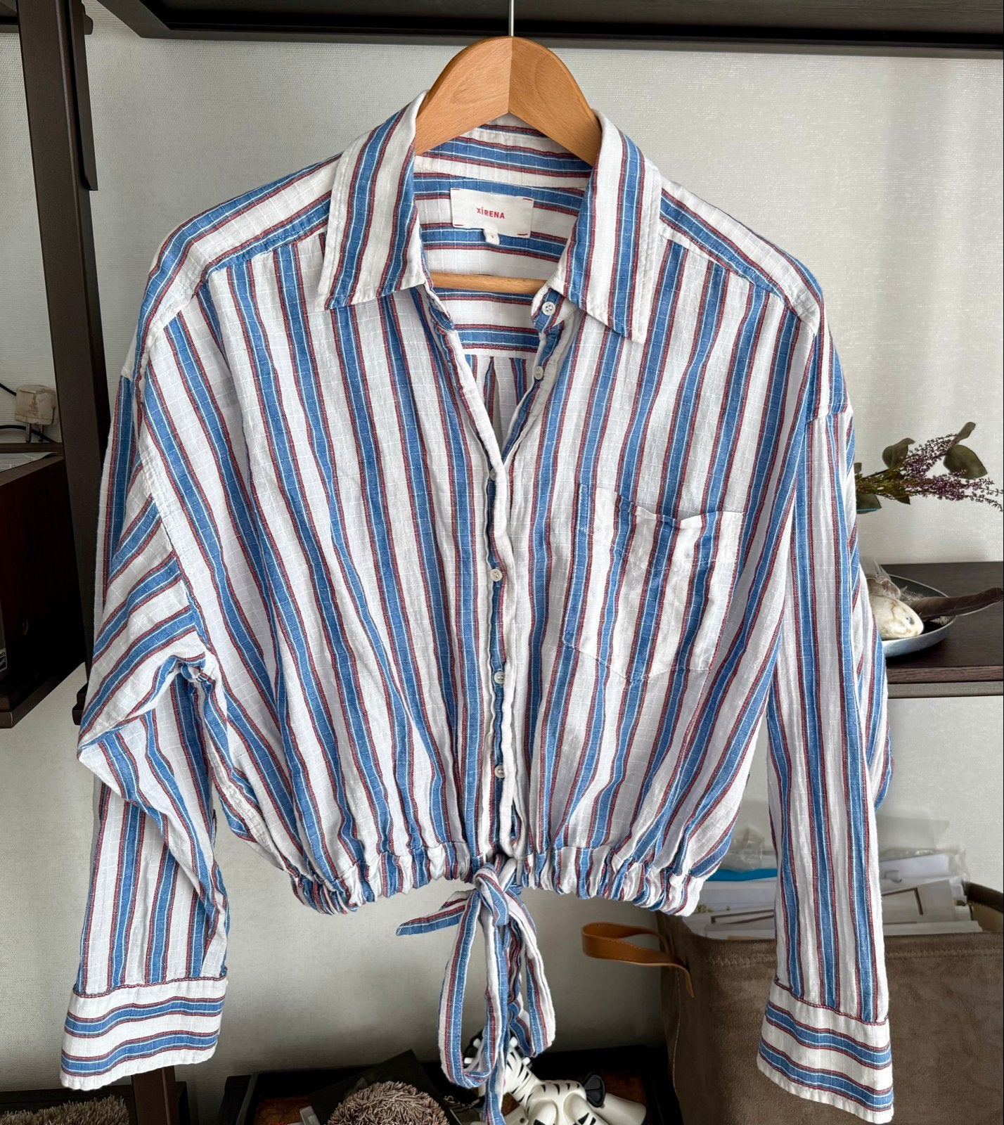 Xirena gestreepte blouse met knoopdetail - Maat S, Ophalen of Verzenden, Zo goed als nieuw, Maat 36 (S), Wit