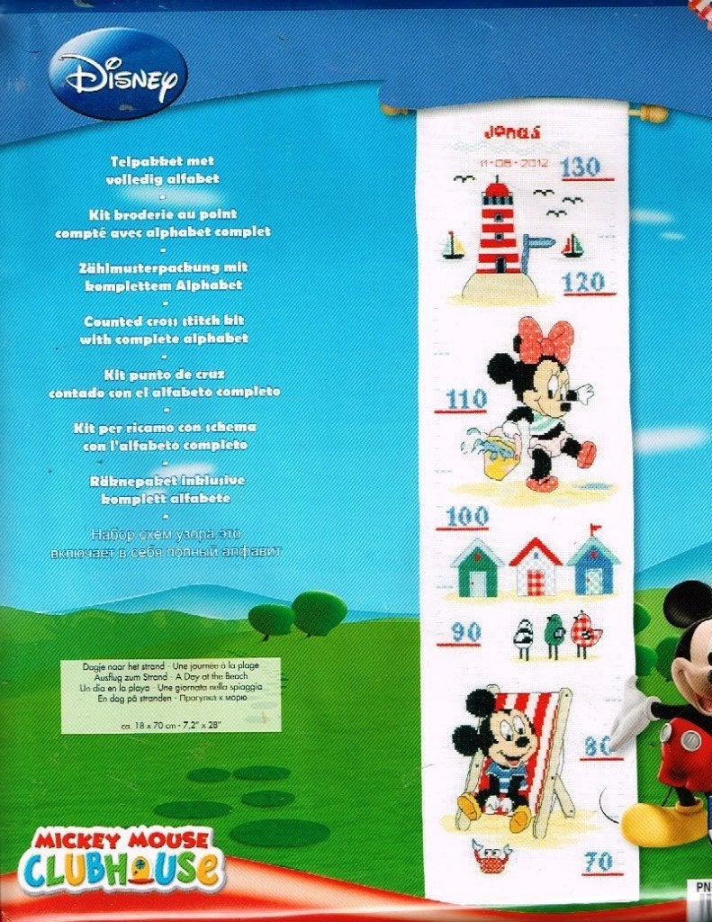 Cado DISNEY borduurpakket groeimeter  DAGJE OP HET STRAND, Ophalen of Verzenden, Nieuw, Handborduren, Borduurpakket