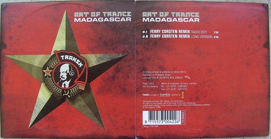 ART OF TRANCE Madagascar NIEUWE CD-Single 8715573004226, Ophalen of Verzenden, Nieuw in verpakking, Dance en House