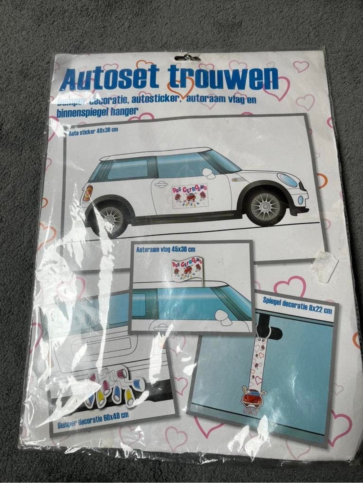 NIEUW - Autoset thema trouwen, Ophalen of Verzenden, Nieuw, Versiering, Geboorte of Huwelijk