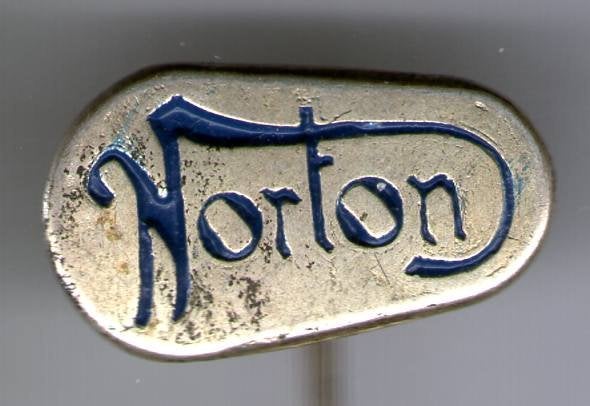 Norton blauw op zilverkleurig motorfiets speldje ( G_109), Verzamelen, Ophalen of Verzenden, Nieuw, Transport, Speldje of Pin