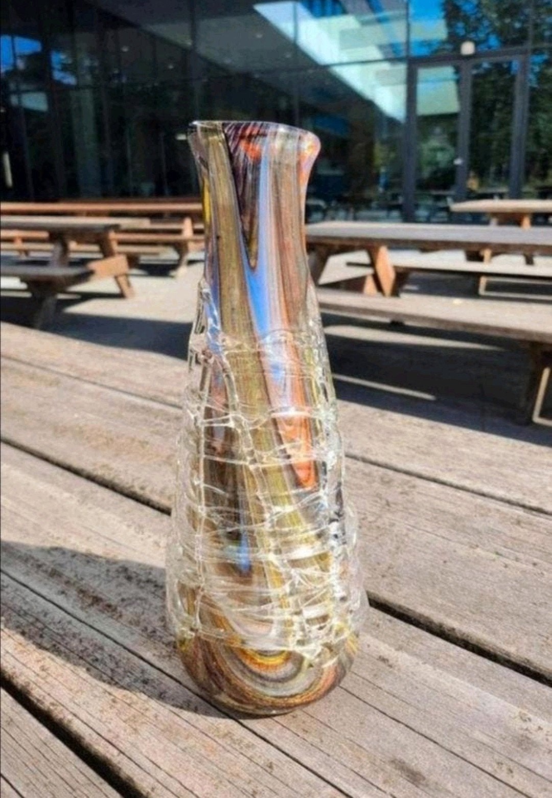 Mooie Design Vaas 
35 cm.
Murano-style
Met de hand g, Ophalen of Verzenden