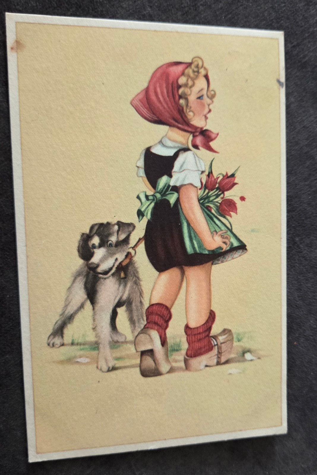 Meisje met Hond en Tulpen (1941), Verzenden, 1940 tot 1960, Gelopen, Kinderen