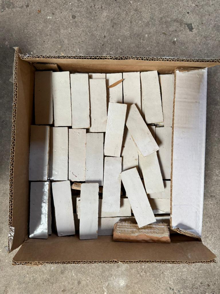Zellige 1m2 zellige Marokkaanse tegels kitkat blanc, Ophalen, Overige materialen, Wandtegels, Nieuw
