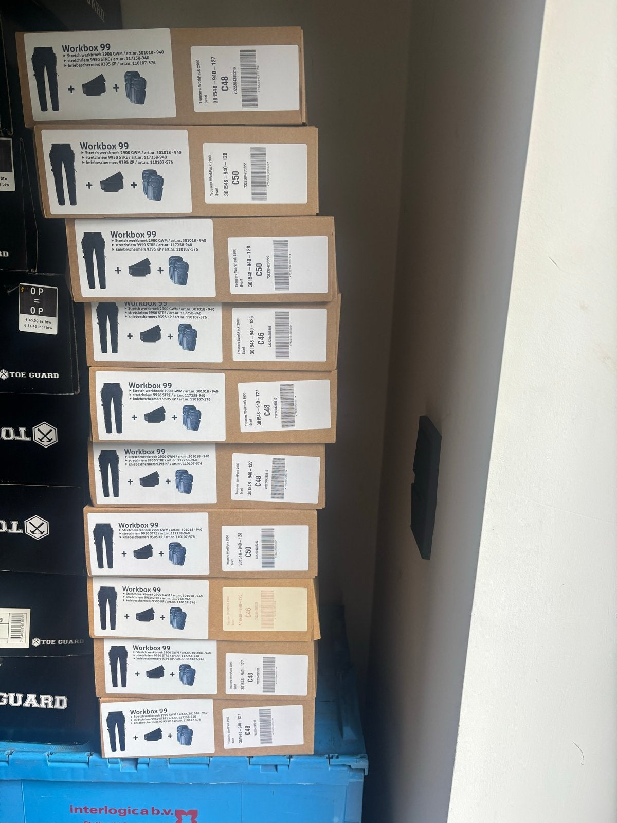 Grote partij luxe werkkleding: broeken, schoenen, jassen, bo, Ophalen