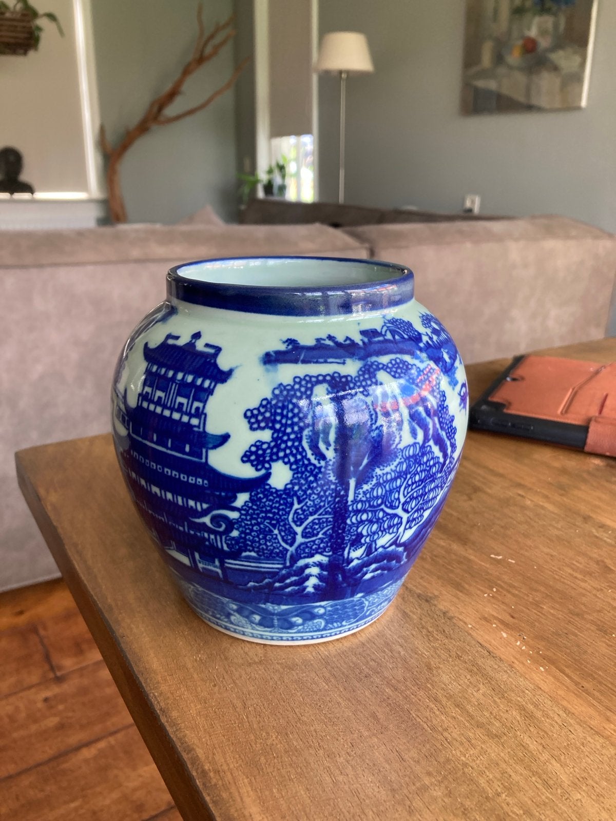 Antieke  vaas - Blauw-Wit Porselein, Ophalen of Verzenden