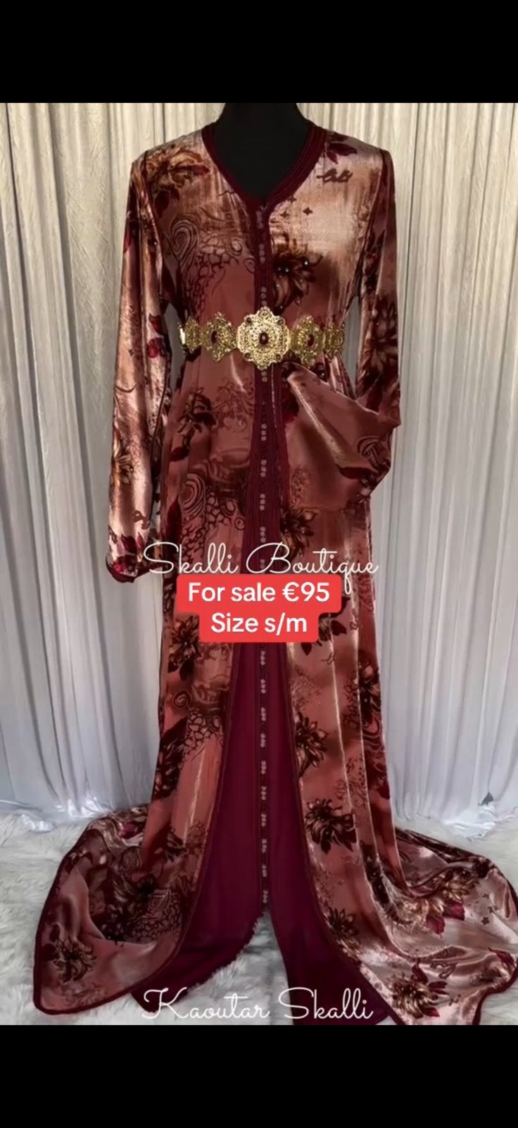 Takshita mobra rood met bloemen s/m, Maat 38/40 (M), Overige typen, Ophalen of Verzenden, Zo goed als nieuw