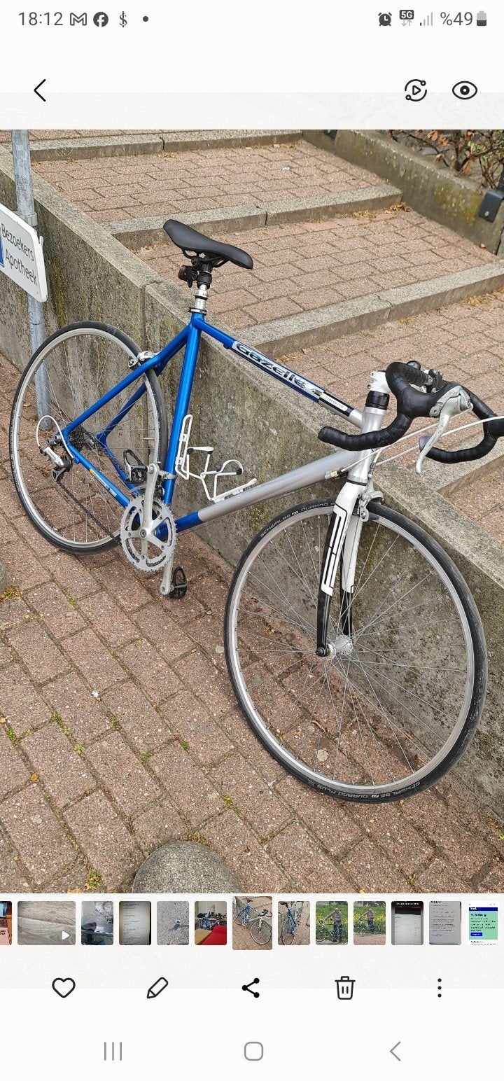 Gazelle Sportfiets - Blauw/Zilver, Ophalen, 28 inch, Gebruikt, 10 tot 15 versnellingen
