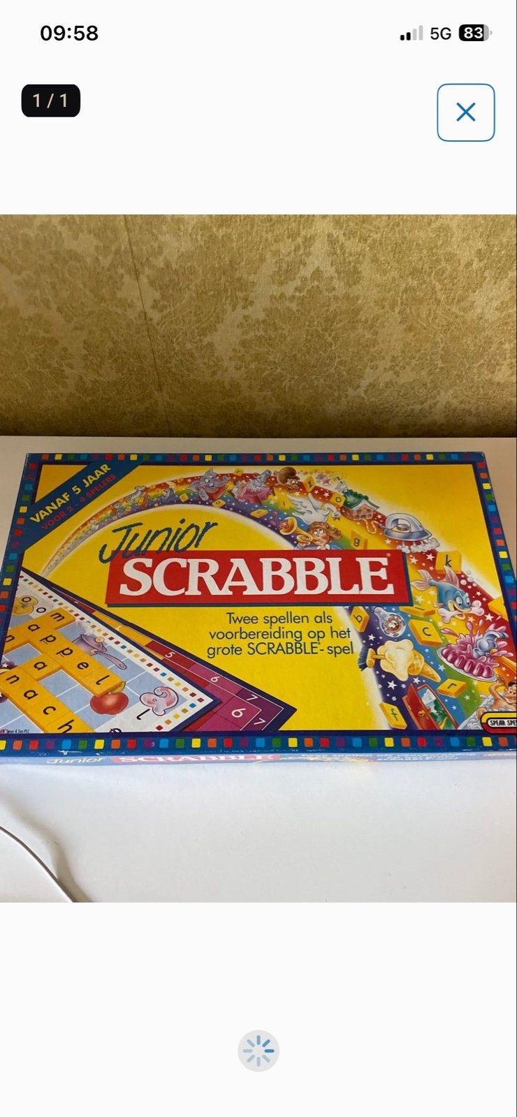 Scrabble Junior - Het leuke woordspel voor kinderen, Drie of vier spelers, Ophalen of Verzenden, Gebruikt