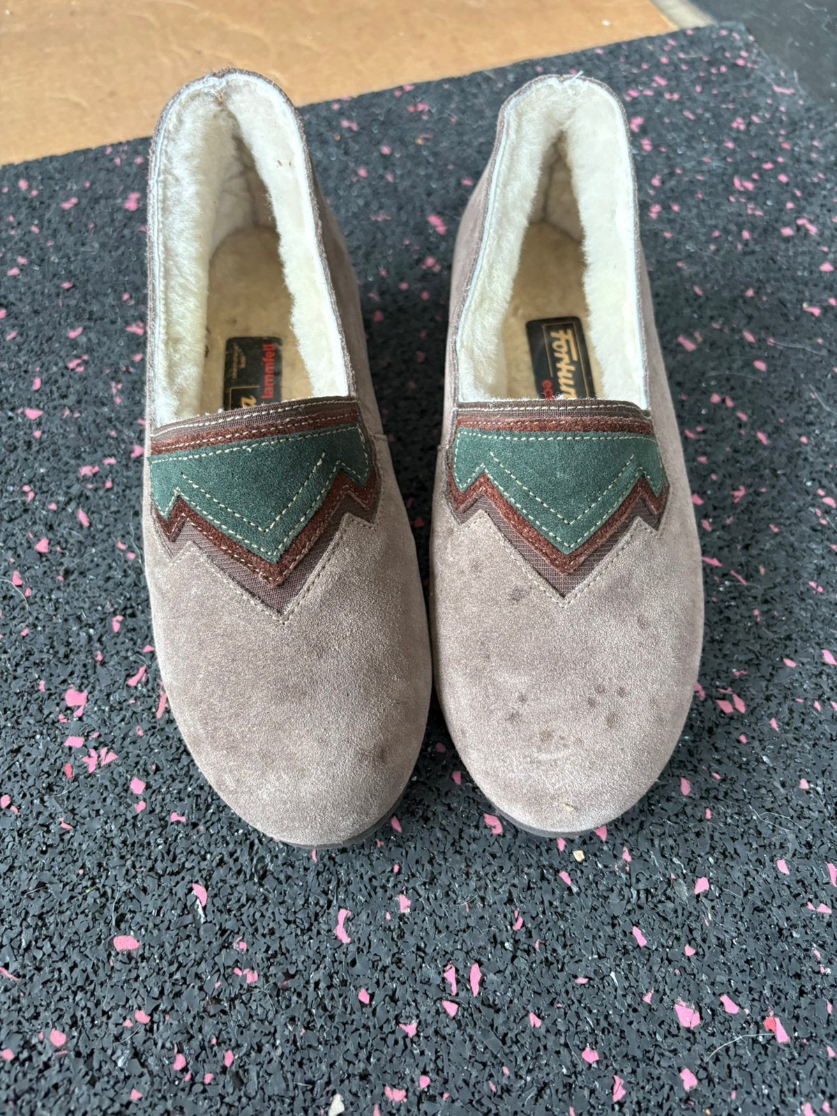Fortuna Leren Huisschoenen Pantoffel Echt Lamsvacht Lammfell, Verzenden, Bruin