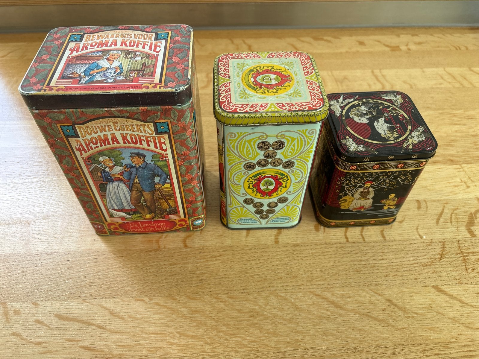Vintage blikken: Douwe Egberts en Droste, Ophalen, Gebruikt, Koffie, Douwe Egberts