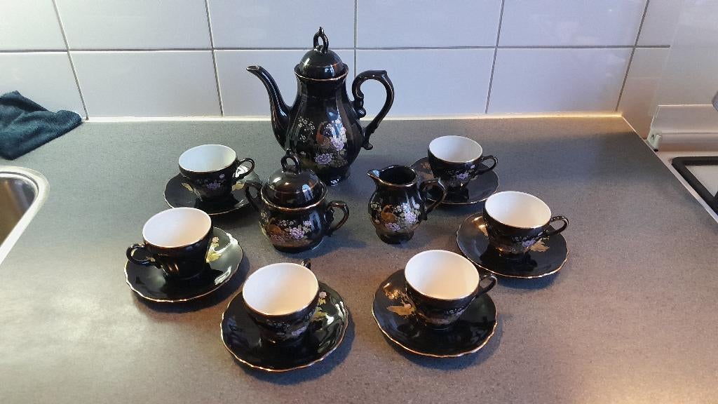 prachtig mooi vintage thee servies met mooi patroon, Ophalen of Verzenden