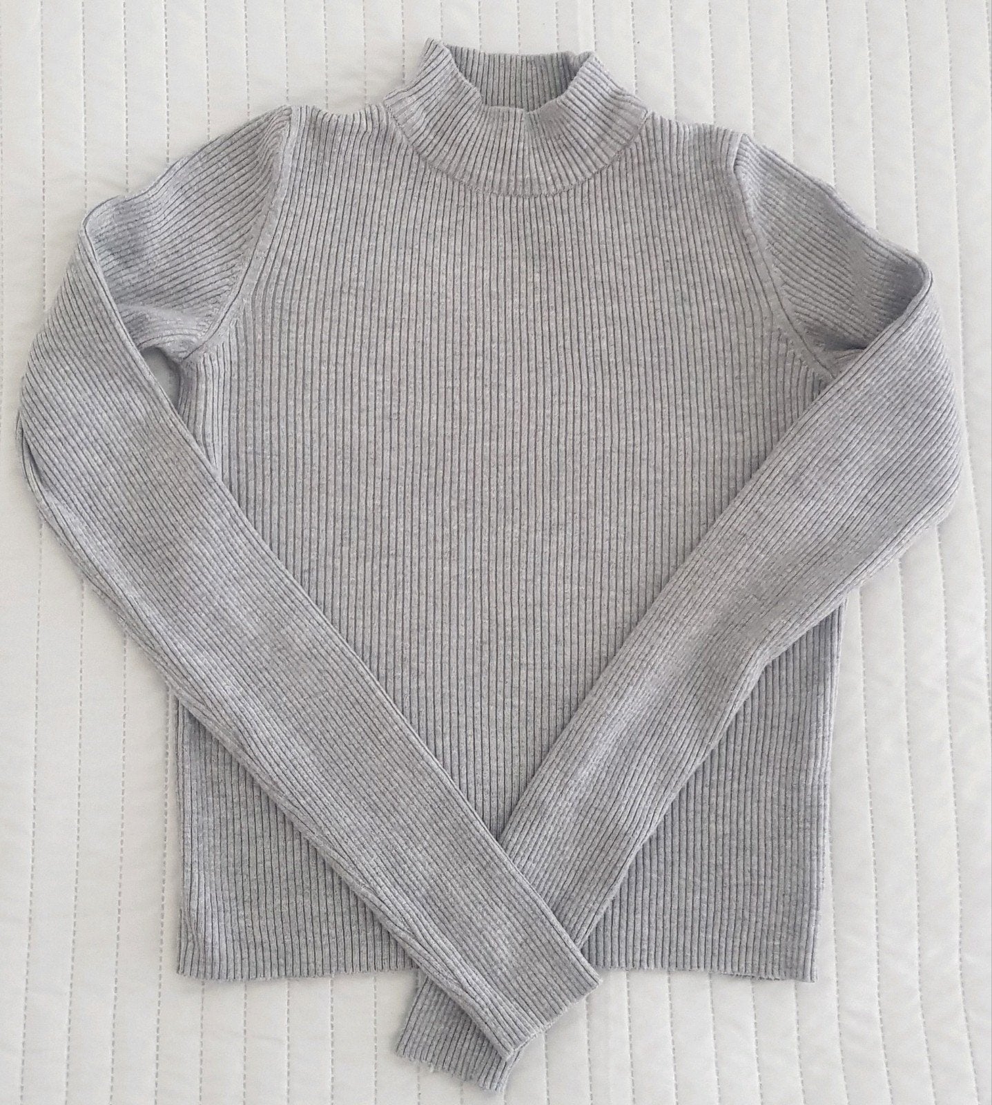 Pull&bear cropped trui maat s grijs croptop truien strech, Verzenden, Zo goed als nieuw, Grijs, Maat 36 (S)
