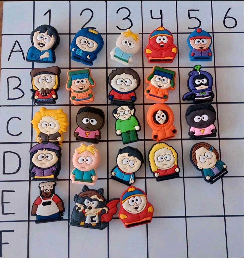 Verschillende croc jibbitz charms (South Park), Sieraden, Tassen en Uiterlijk, Bedels, Overige merken, Overige materialen, Nieuw