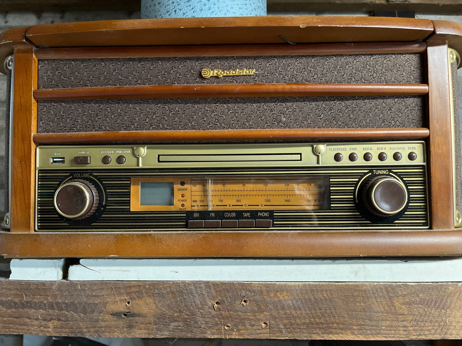 Roadstar Houten Retro Muziekinstallatie met CD/Radio/USB, Gebruikt, Microset, Tuner of Radio, Ophalen