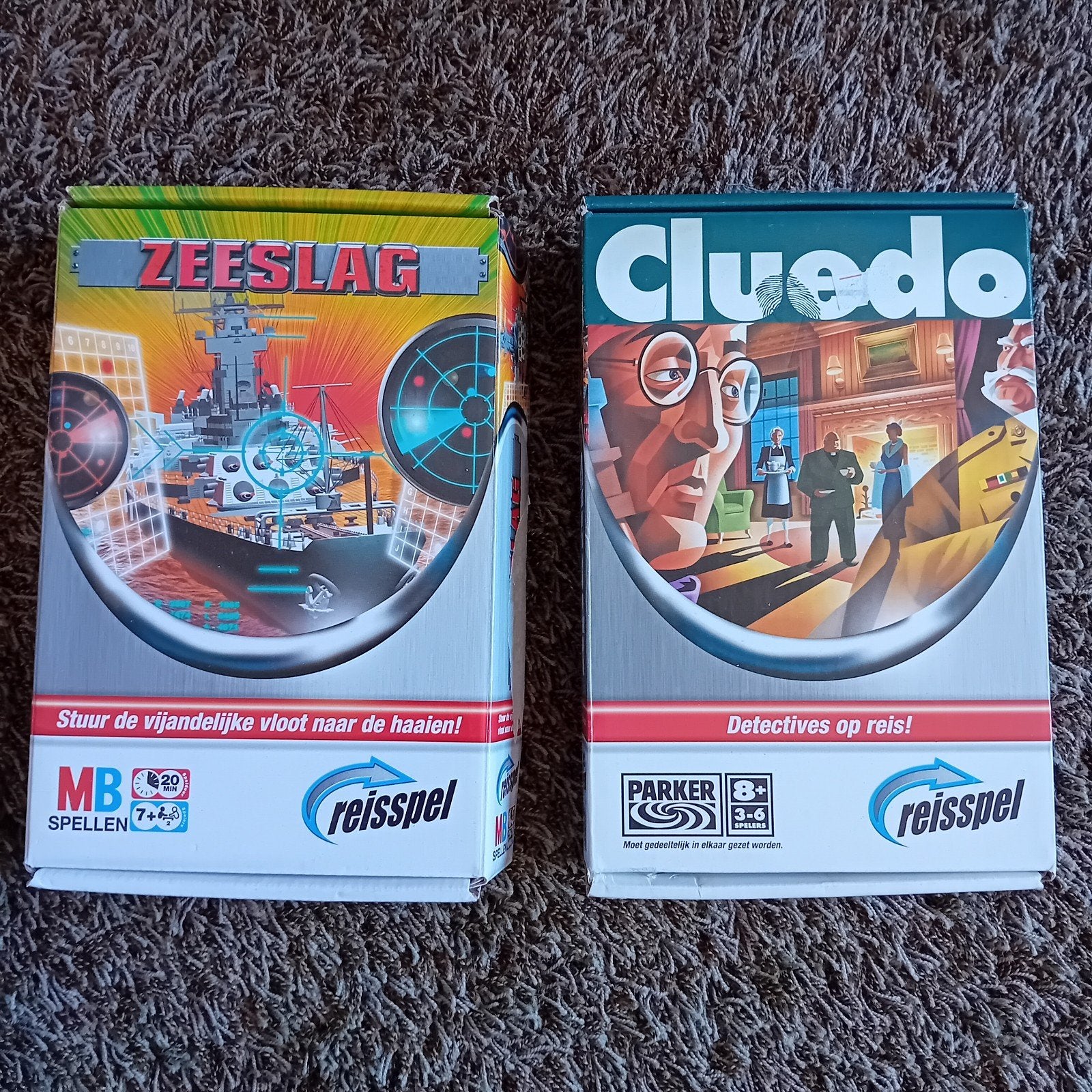 2x reisspel, MB Spellen, Ophalen of Verzenden, Zo goed als nieuw, Een of twee spelers
