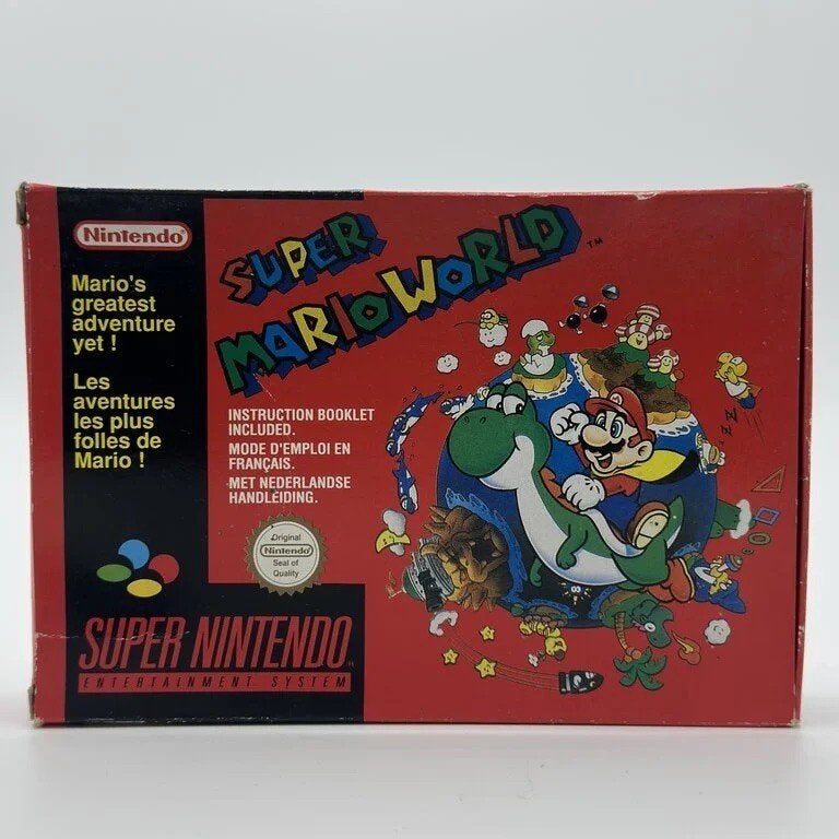 Super Mario World [Red Box] - UKV - Super Nintendo, Gebruikt, Support@nintendo.eu, 2 spelers, Ophalen of Verzenden