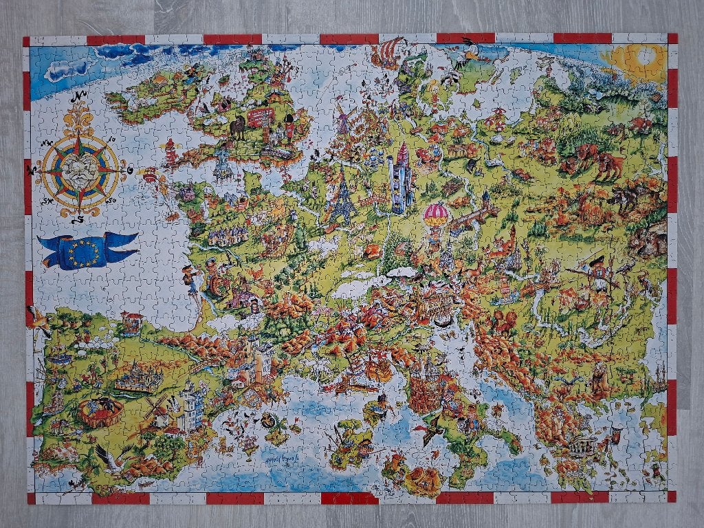 Puzzel Crazy Europe "King", Ophalen, 500 t/m 1500 stukjes, Gebruikt, Legpuzzel
