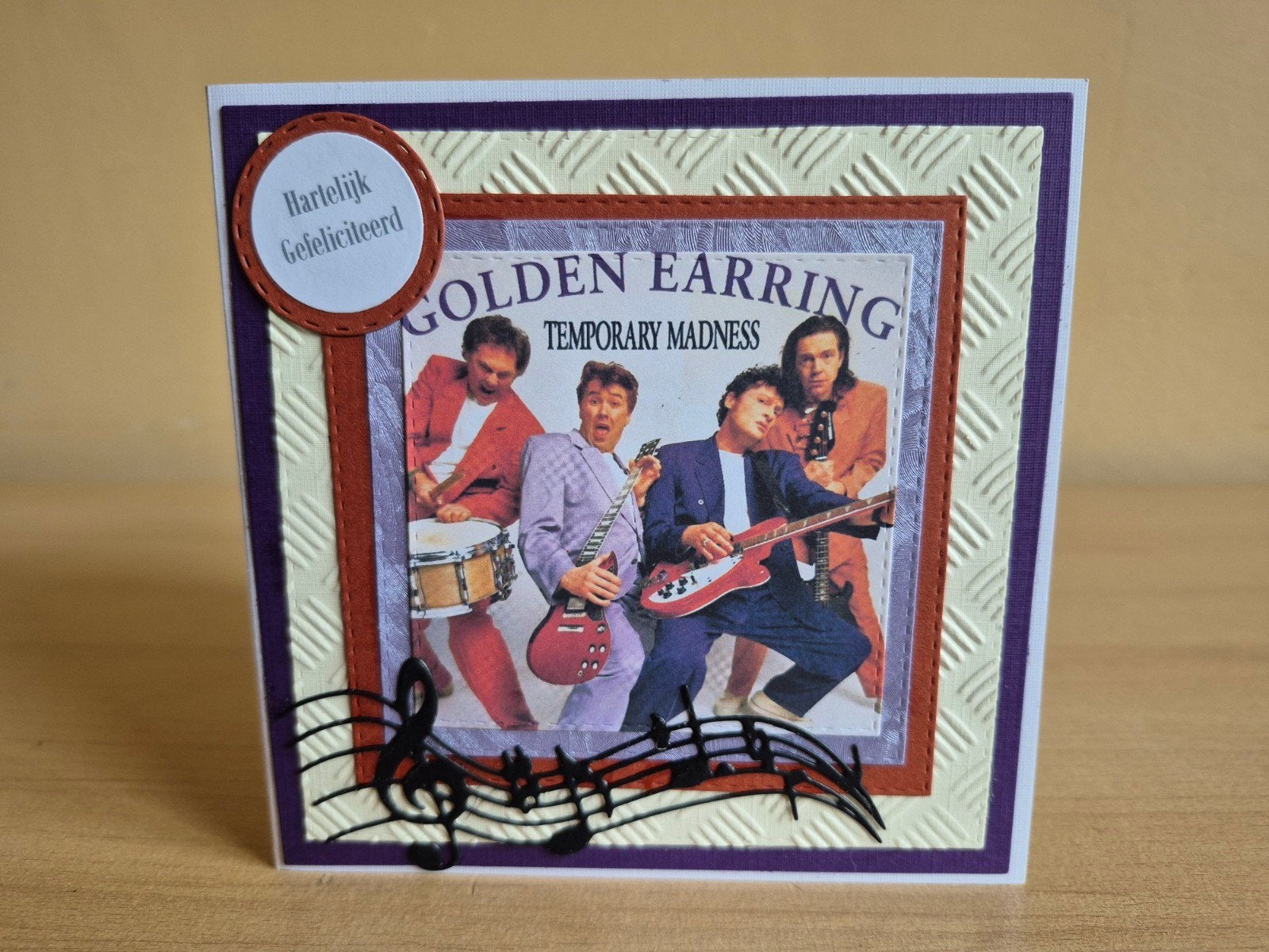 337a) zelfgemaakte kaart- muziek (Golden Earring), Ophalen of Verzenden, Nieuw, Overige thema's