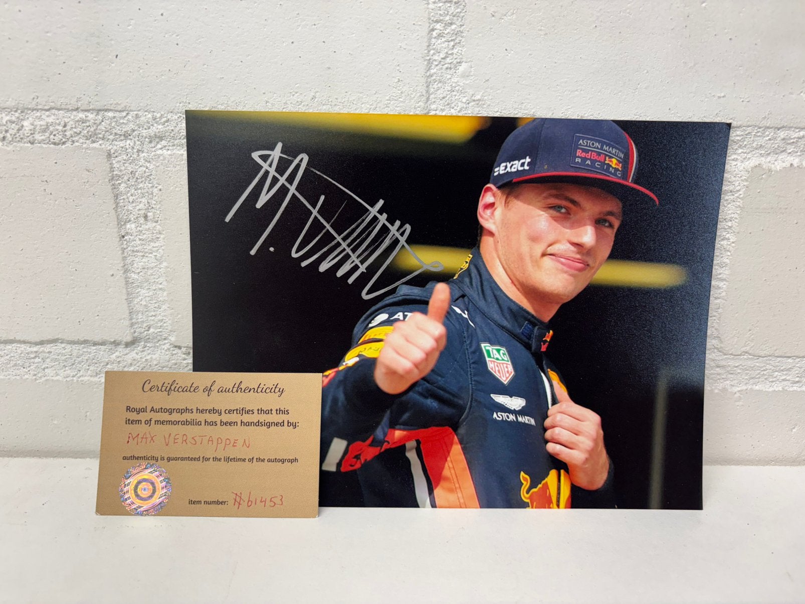 Max Verstappen handtekening kaart ( met certificaat), Ophalen of Verzenden, Zo goed als nieuw, Formule 1