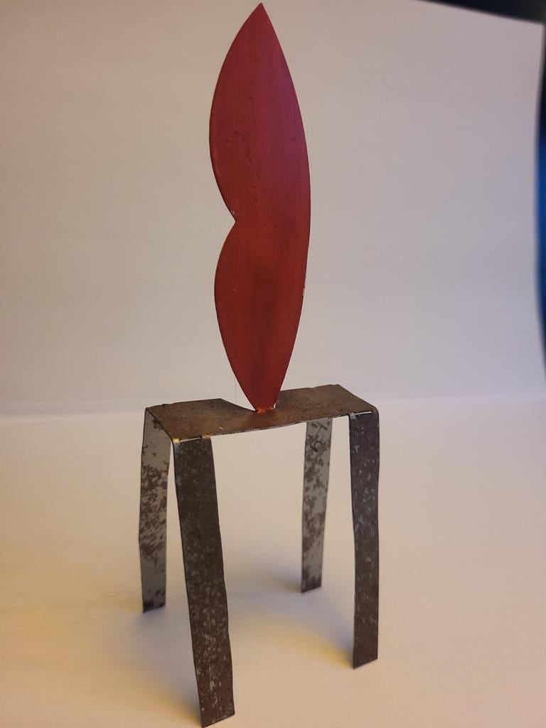 Klaas Gubbels, stalen beeldje, handgeschilderd, unicum., Ophalen